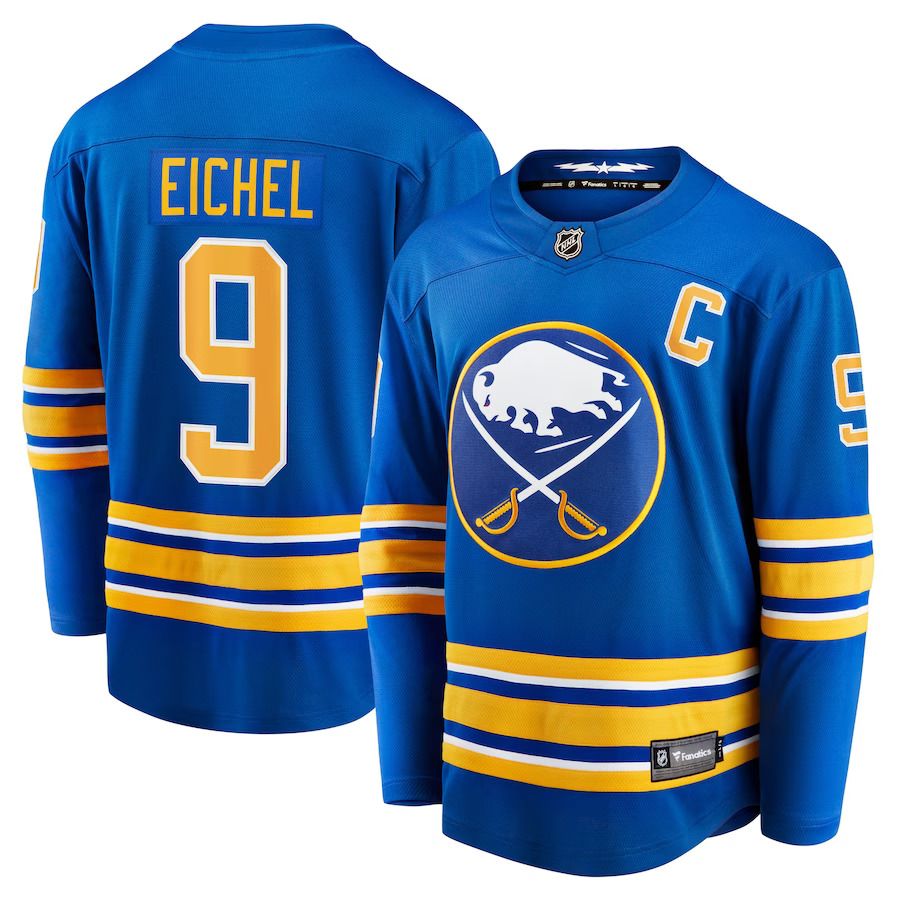 Men Buffalo Sabres #9 Jack Eichel Fanatics Branded Royal Home Premier Breakaway Player NHL Jersey